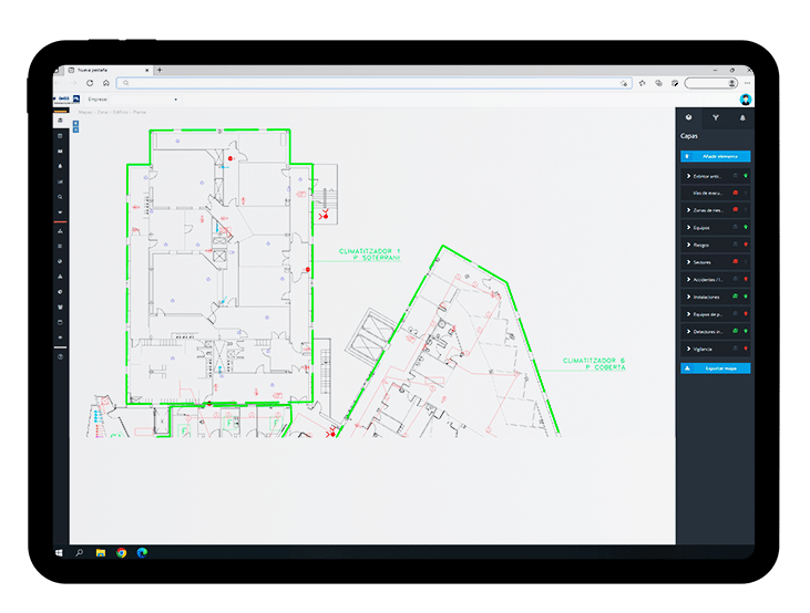 tableta Gestión Integral PRL Tecnología Mapping