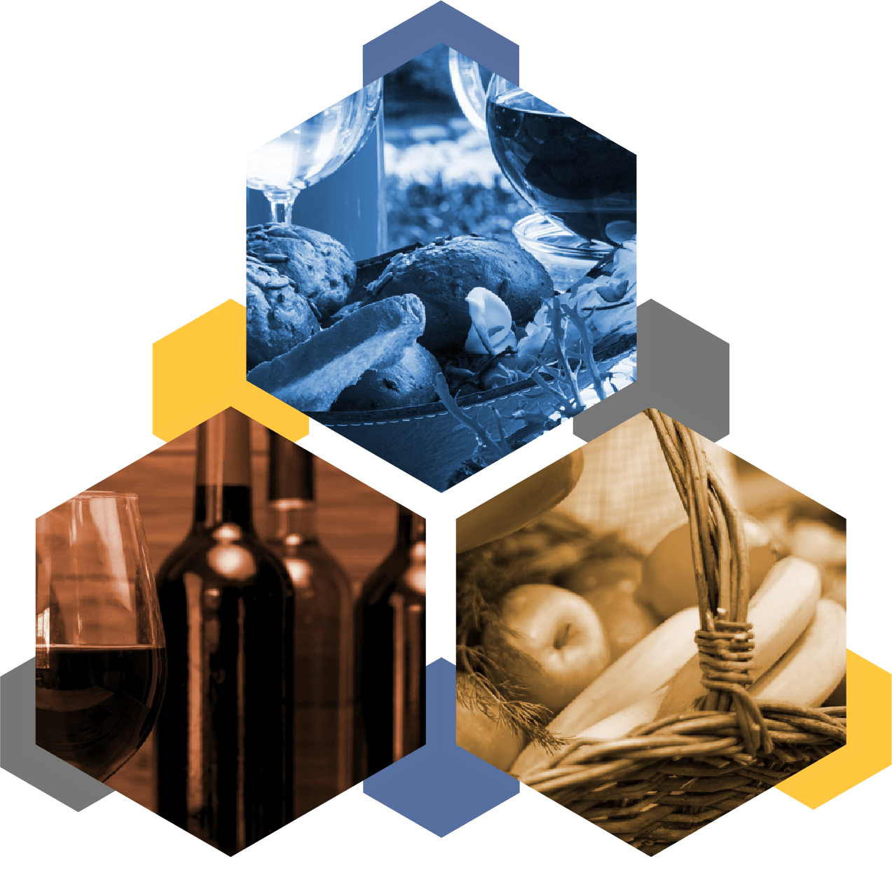 Cabecera sector alimentacion-bebidas hexagonos